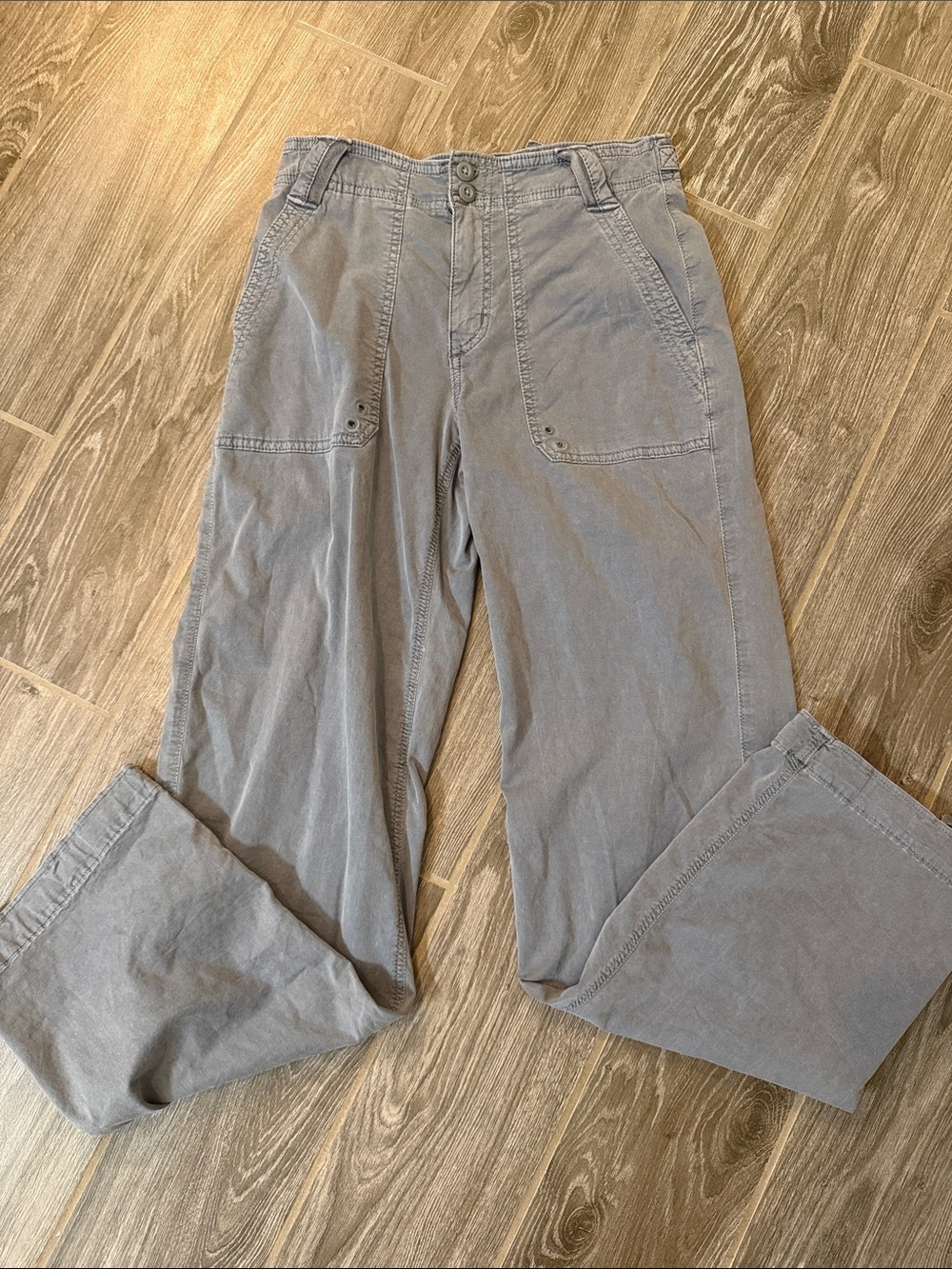 EUC American Eagle Stretch Parachute Cargo Utility Pants Gray/blue size 00